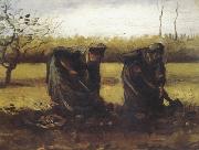 Vincent Van Gogh Two Peasant Women Digging Potatos (nn04) oil painting reproduction